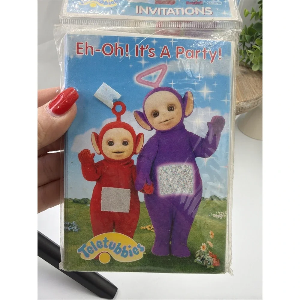 Teletubbies Party Invitations Cards 1998 8ct X3 one Card Minor Flaw As Described